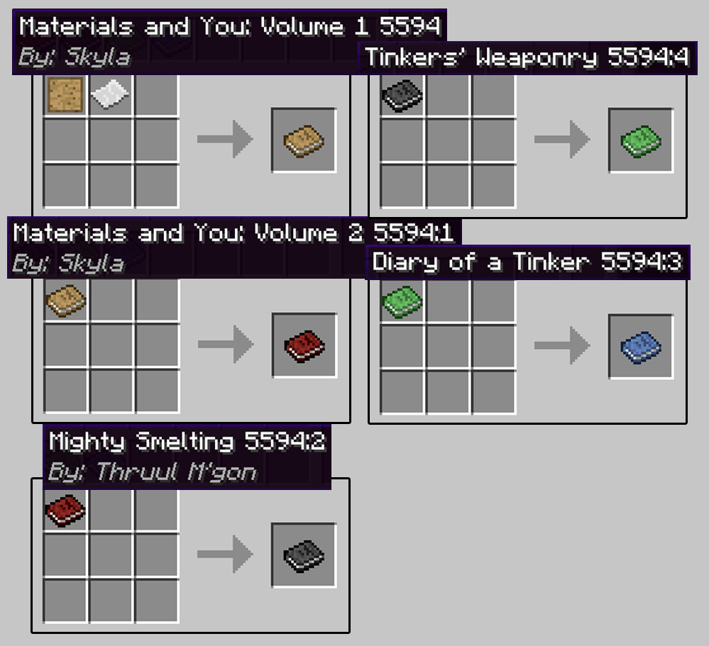 Tinkers’ Construct Mod Crafting Recipes 1