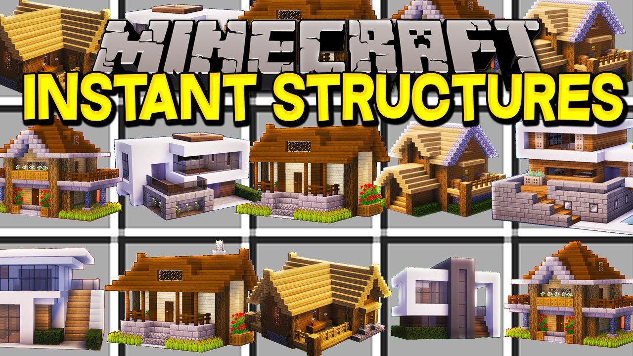 Minecraft Instant Structures Mod 1.12.2/1.11.2 (Endless Buildings to Contruct) Download
