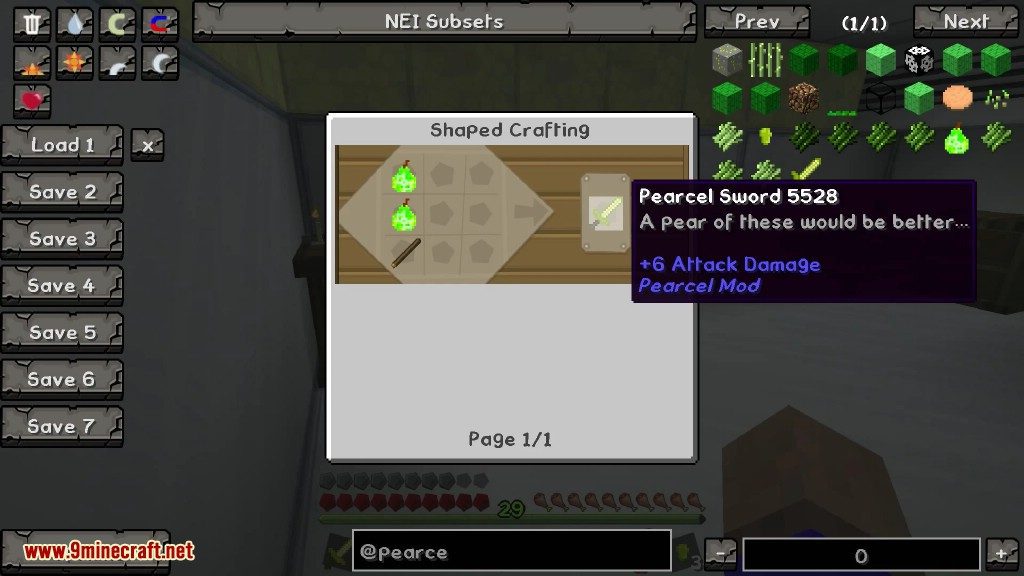Pearcel Mod Crafting Recipes 2