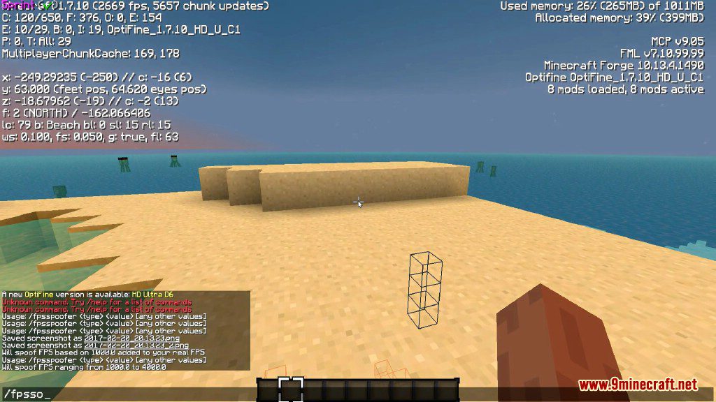 Fps Spoofer Mod 1 8 9 1 7 10 Fake Fps 9minecraft Net