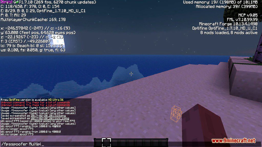 Fps Spoofer Mod 1 8 9 1 7 10 Fake Fps 9minecraft Net
