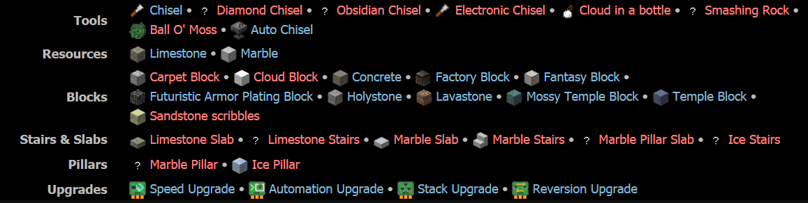 Chisel Mod Features 1