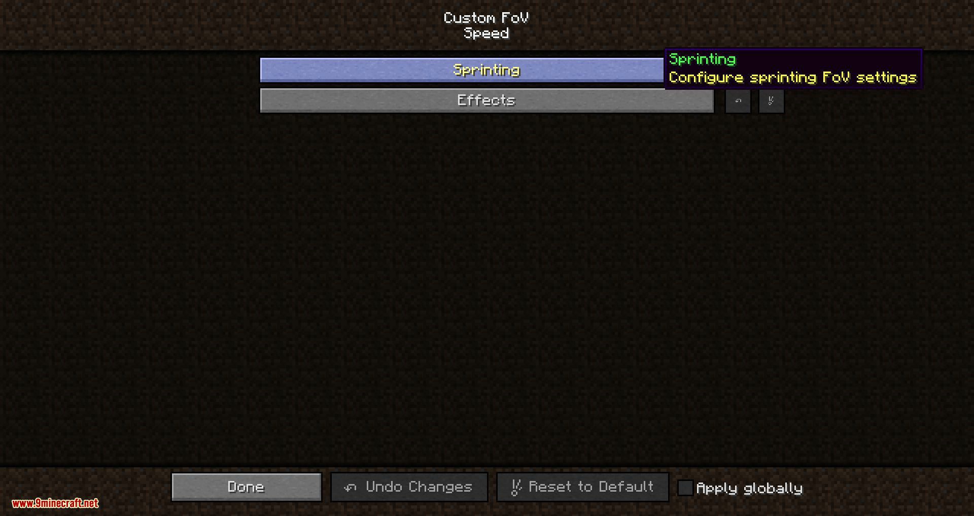 Custom Fov Mod 1 16 3 1 15 2 Customization Various Field Of View 9minecraft Net