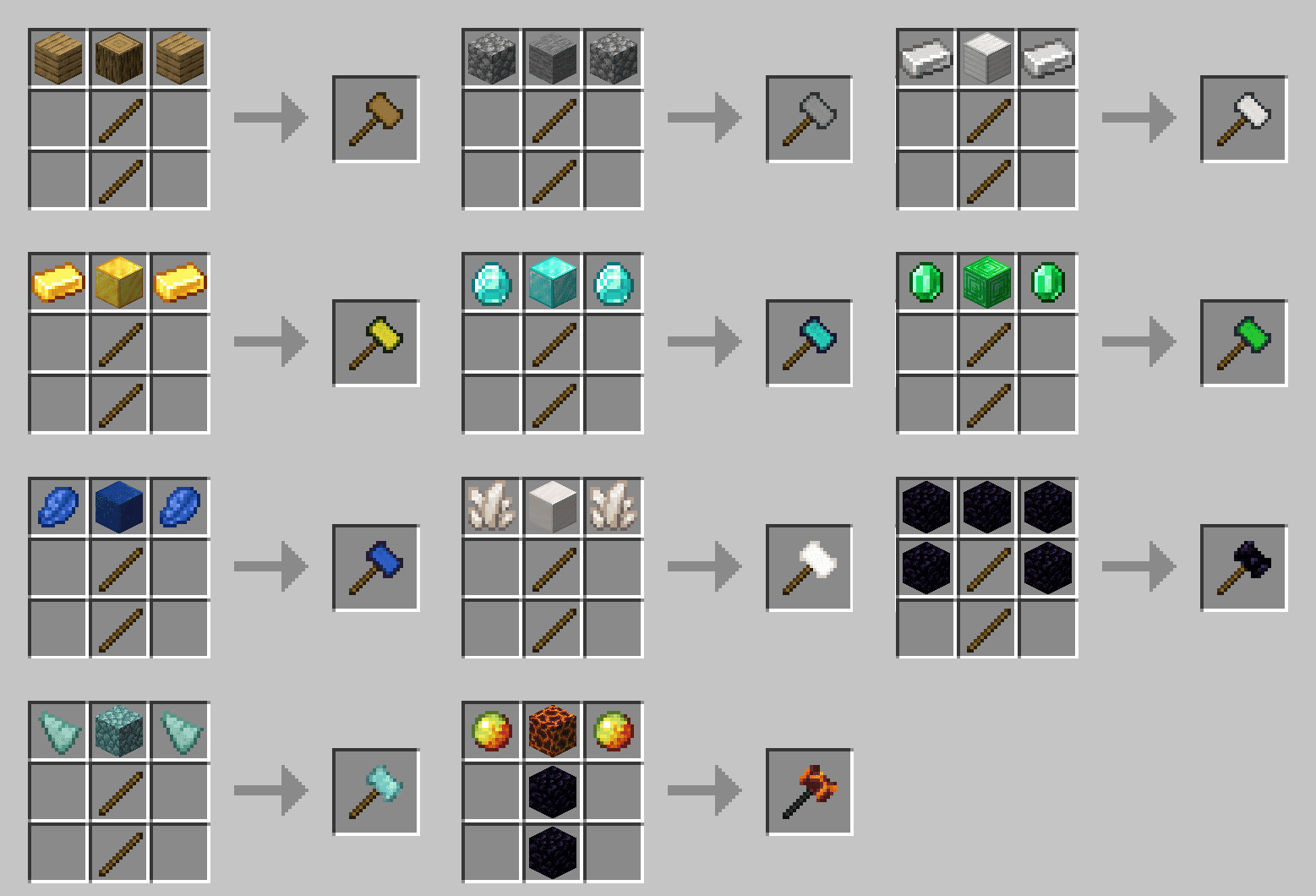 Vanilla Hammers mod for minecraft 21
