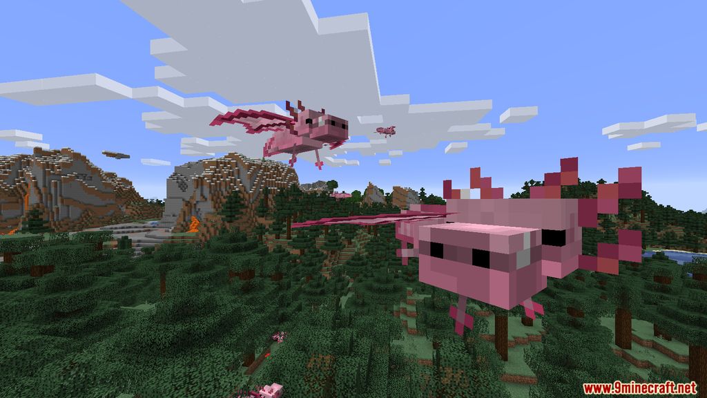 Axolotls Mod 1152 Adorable Unique Creatures 9minecraftnet