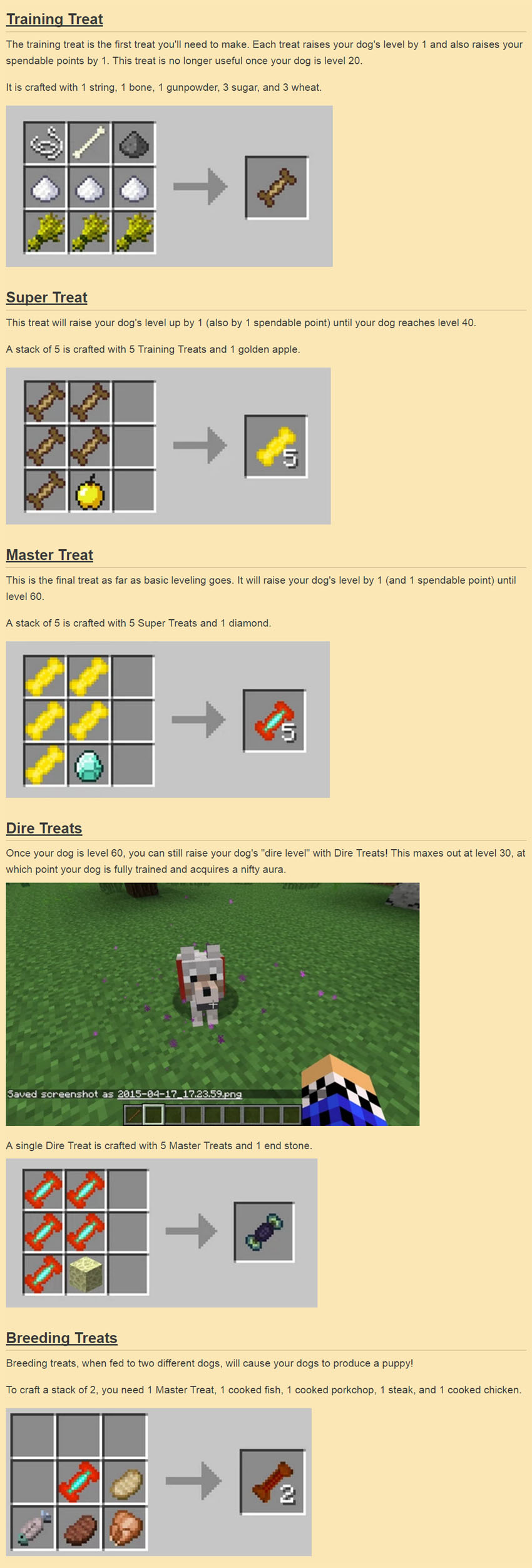 Doggy Talents Mod Treats