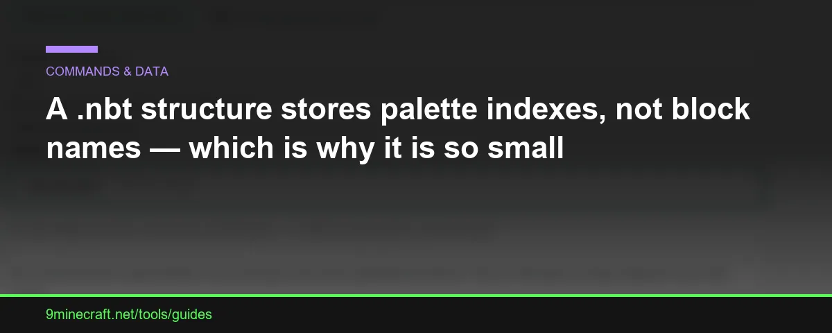 A .nbt structure stores palette indexes, not block names — which is why it is so small