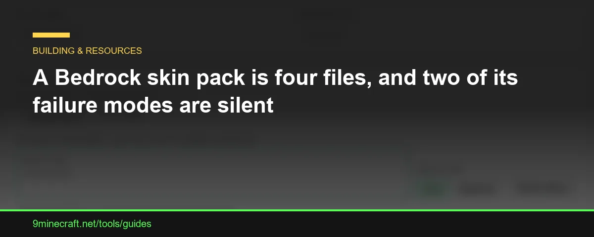 A Bedrock skin pack is four files, and two of its failure modes are silent