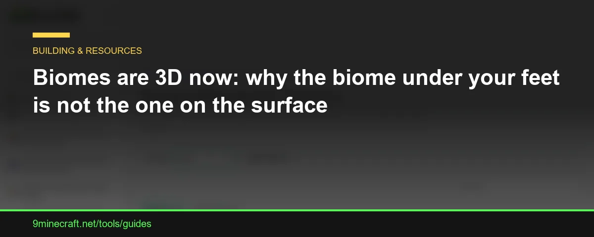 Biomes are 3D now: why the biome under your feet is not the one on the surface