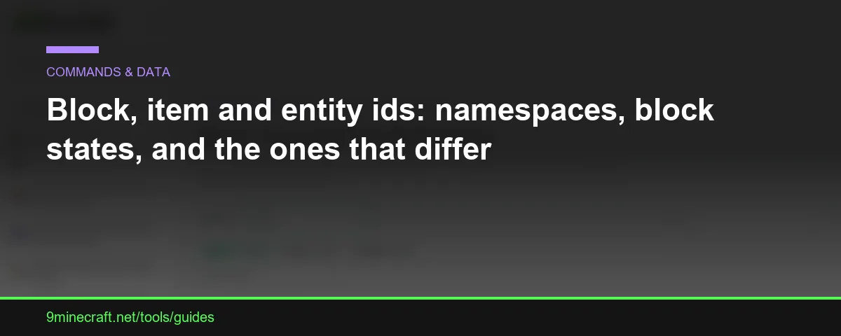 Block, item and entity ids: namespaces, block states, and the ones that differ