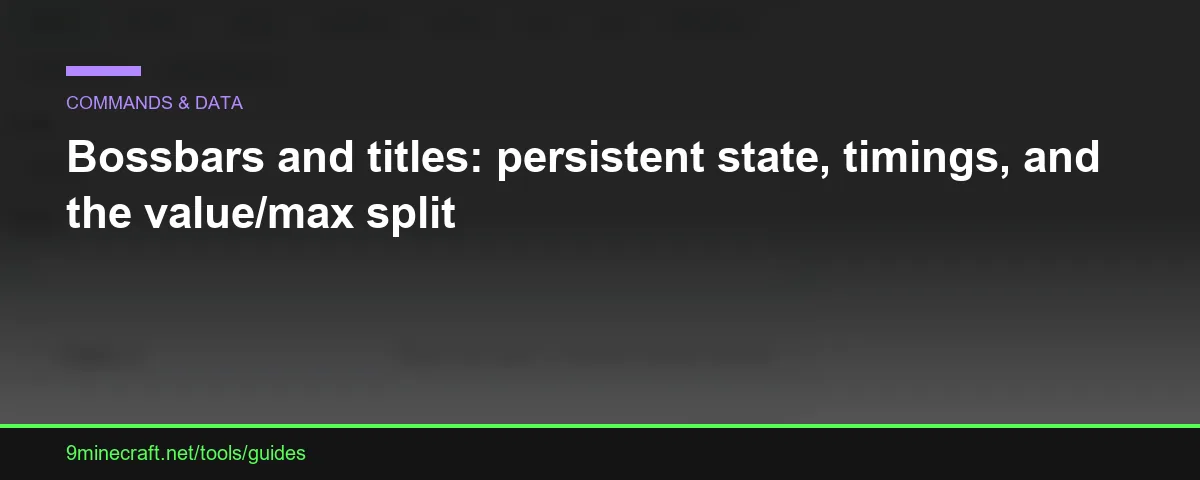 Bossbars and titles: persistent state, timings, and the value/max split