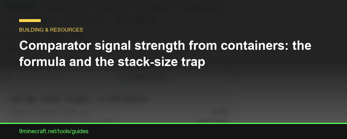 Comparator signal strength from containers: the formula and the stack-size trap