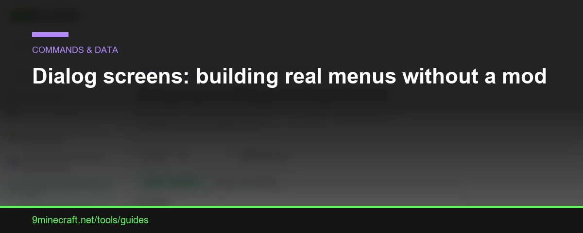 Schermate di dialogo: creare veri menu senza mod
