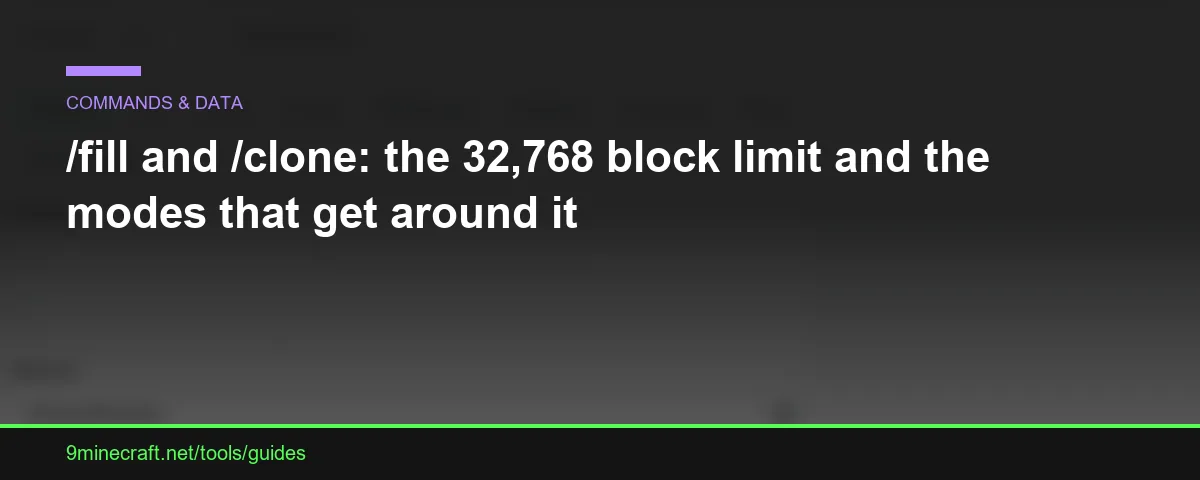/fill and /clone: the 32,768 block limit and the modes that get around it