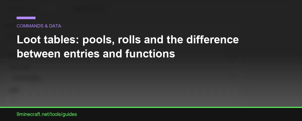 Loot tables: pools, rolls and the difference between entries and functions