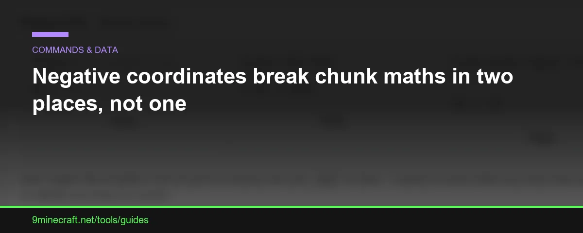 Le coordinate negative rompono la matematica dei chunk in due punti, non uno