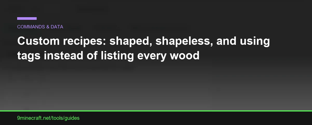 Custom recipes: shaped, shapeless, and using tags instead of listing every wood