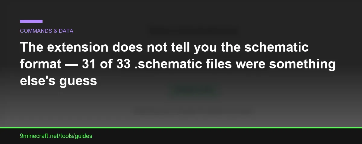 The extension does not tell you the schematic format — 31 of 33 .schematic files were something else's guess