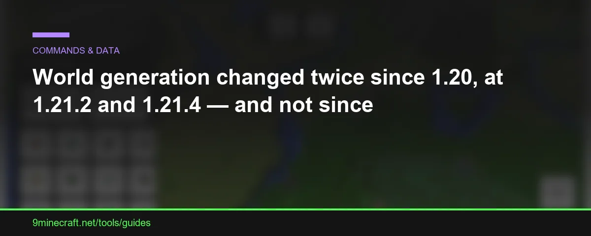 World generation changed twice since 1.20, at 1.21.2 and 1.21.4 — and not since