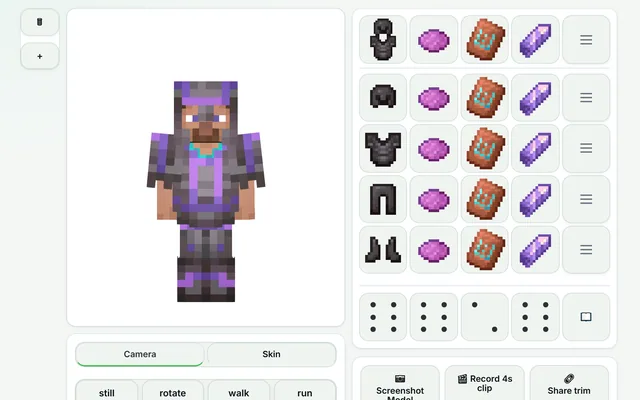 3D Armor Trim Viewer in use
