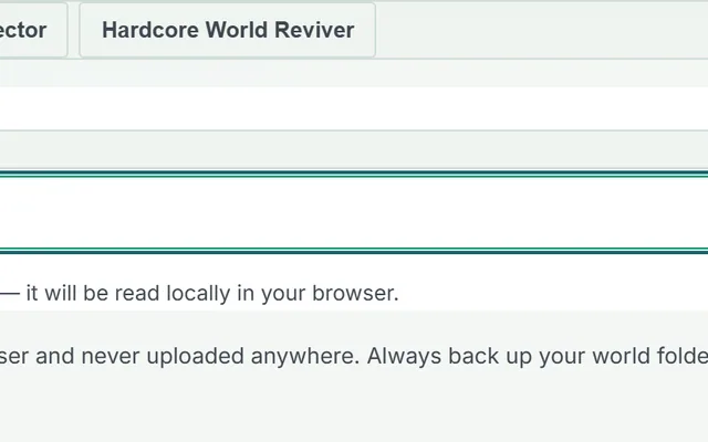 World Save File Inspector in use