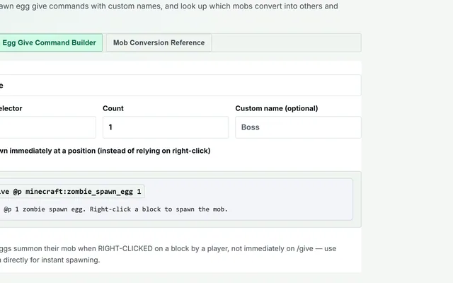 Spawn Egg & Mob Conversion Tools in use