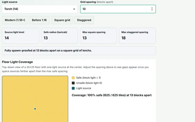Spawn Proofing Calculator in use