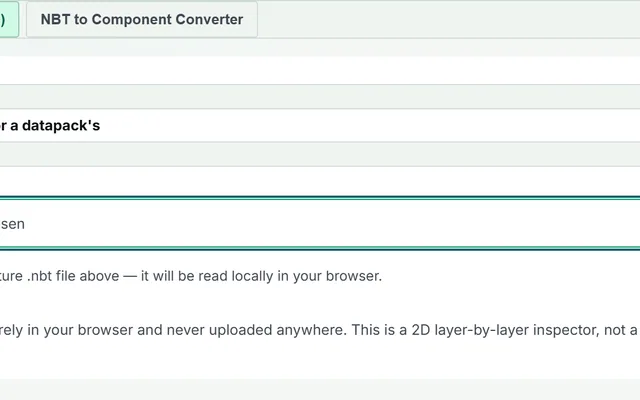 Structure & NBT Component Tools in use