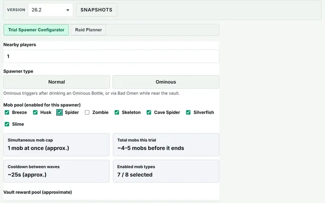 Trial Spawner & Raid Planner in use
