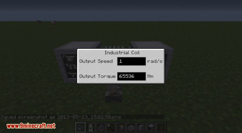 RotaryCraft Mod Industrial Coil GUI