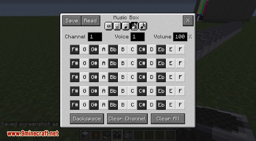 RotaryCraft Mod Music Box GUI