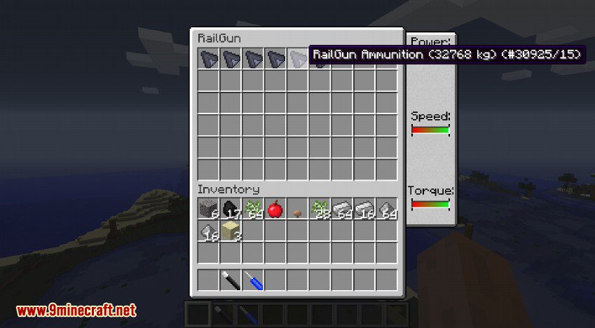 RotaryCraft Mod RailGun GUI