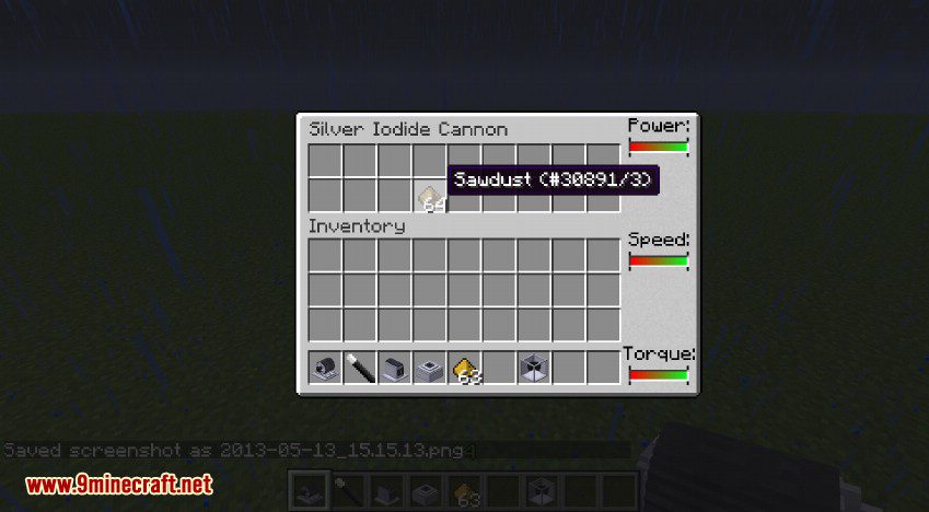 RotaryCraft Mod Silver Iodide Cannon GUI