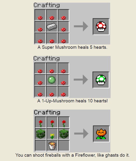 Super Mario Mod Crafting Recipes 13