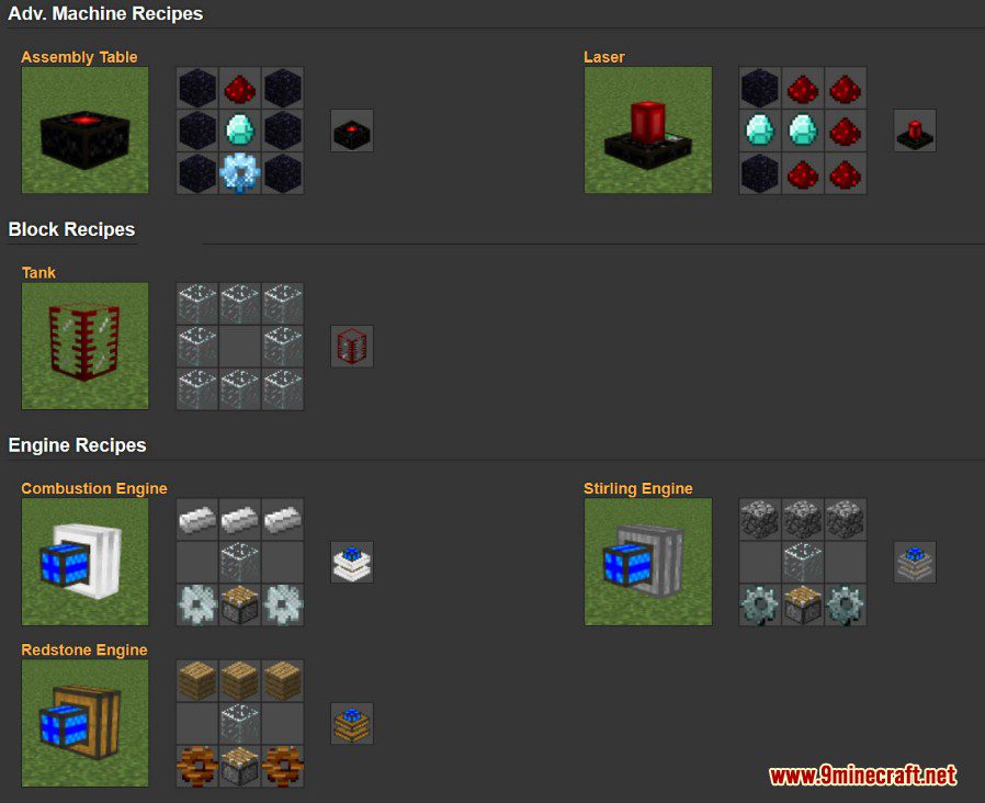 BuildCraft Mod Crafting Recipes 1