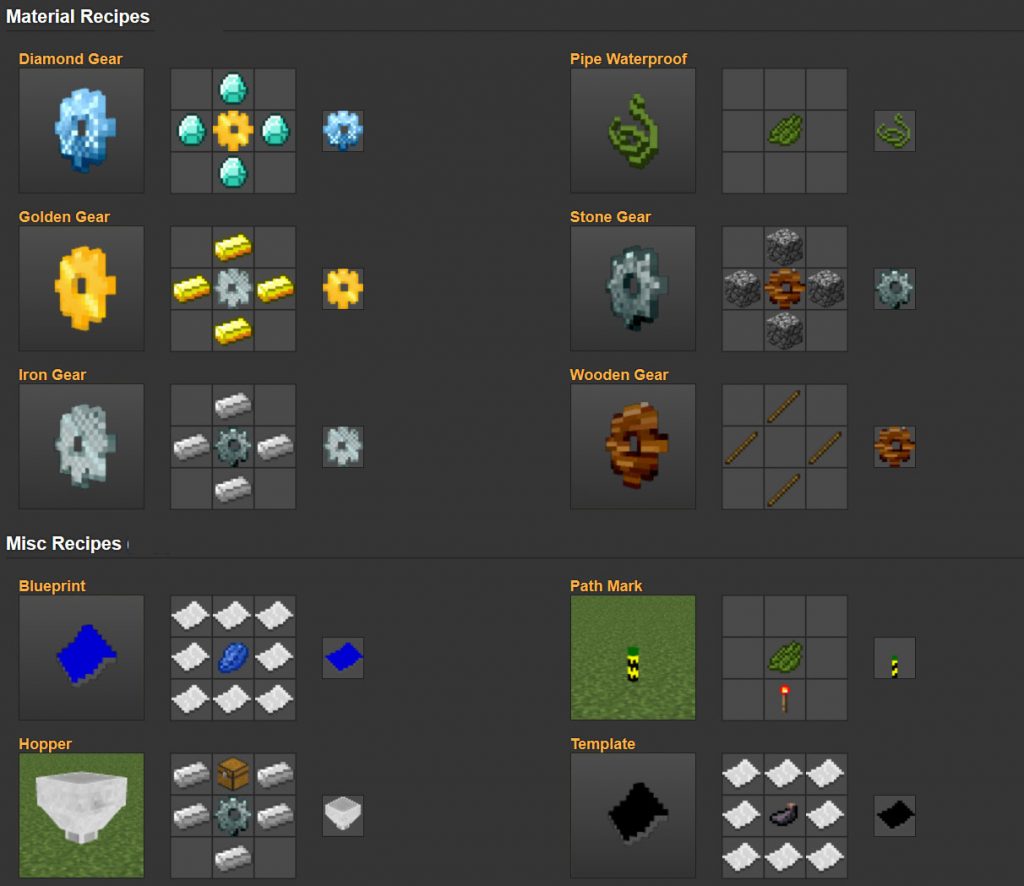 BuildCraft Mod Crafting Recipes 3