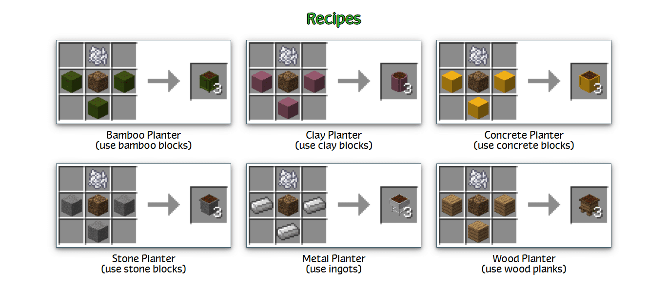 Plant Mega Pack Mod Crafting Recipes 13