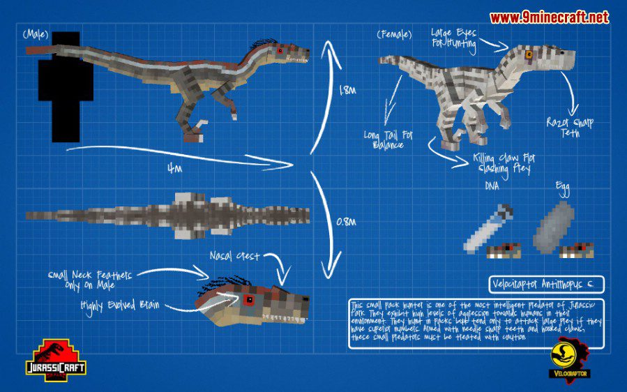 JurassiCraft Mod ,  (Jurassic Park, Dinosaurs) 