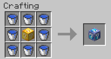 Lucky Block Water Mod Crafting Recipes