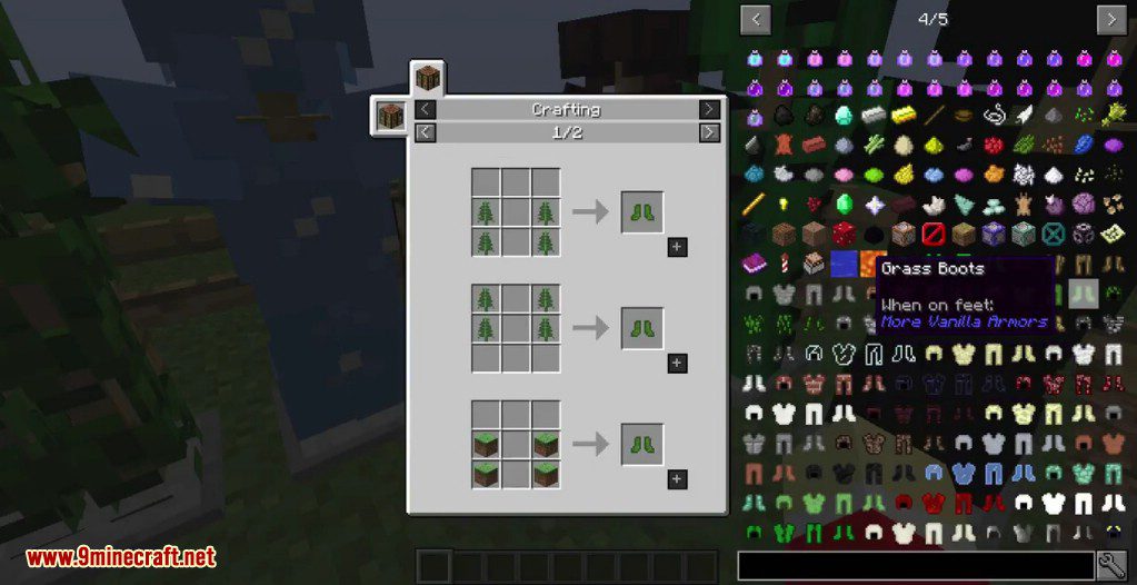 More Vanilla Armors Mod Crafting Recipes 1