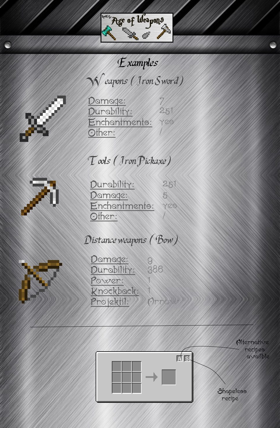 Age of Weapons Mod Crafting Recipes 5