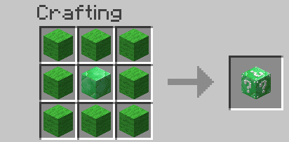 Emerald Lucky Block Mod Crafting Recipes 2
