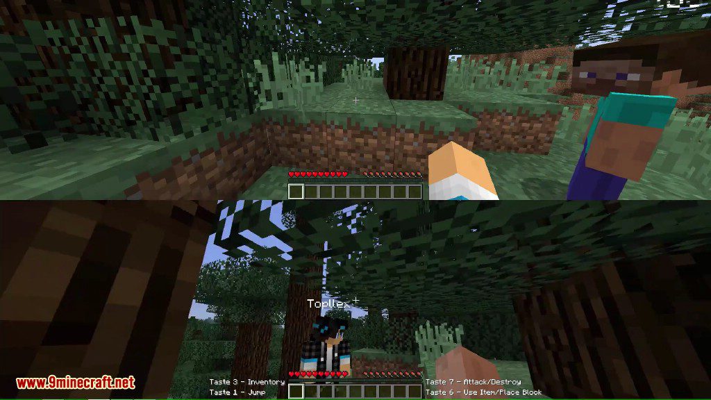 Minecraft Multiplayer Split screen  Tela dividida no PC JAVA com Joystick  