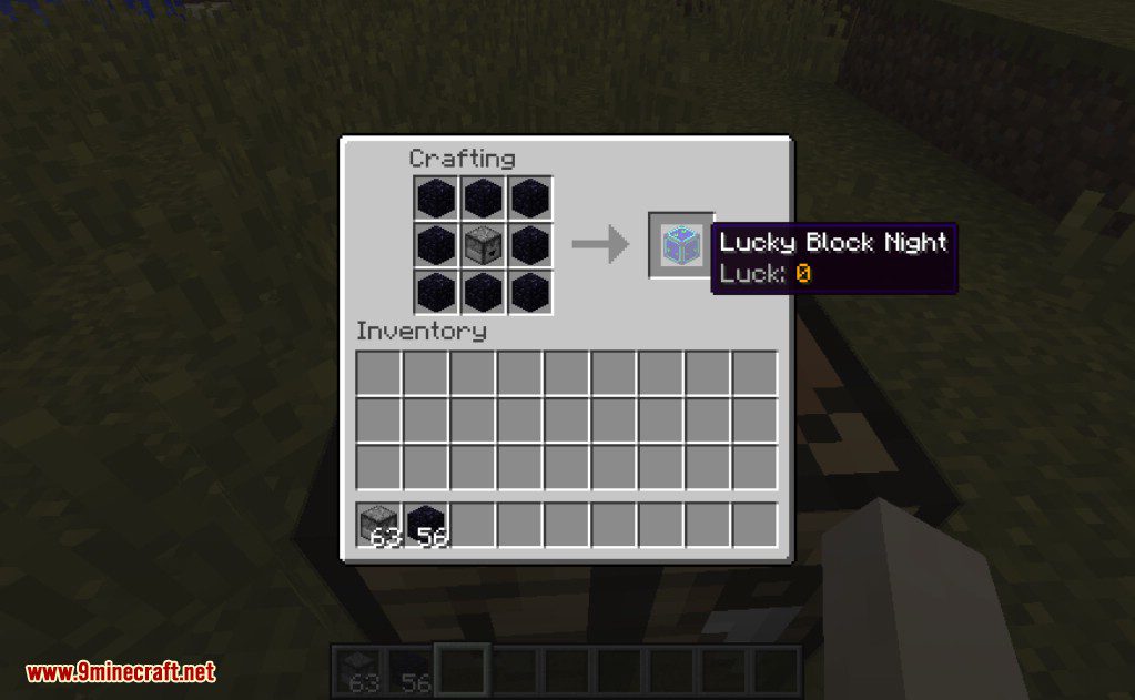Night Lucky Block Mod Crafting Recipes 1