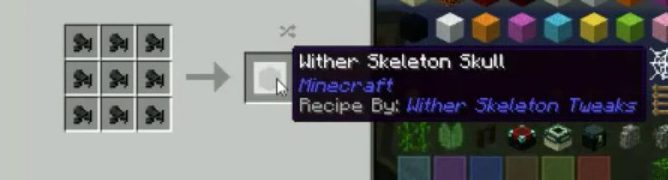 Wither Skeleton Tweaks Mod Crafting Recipes 1