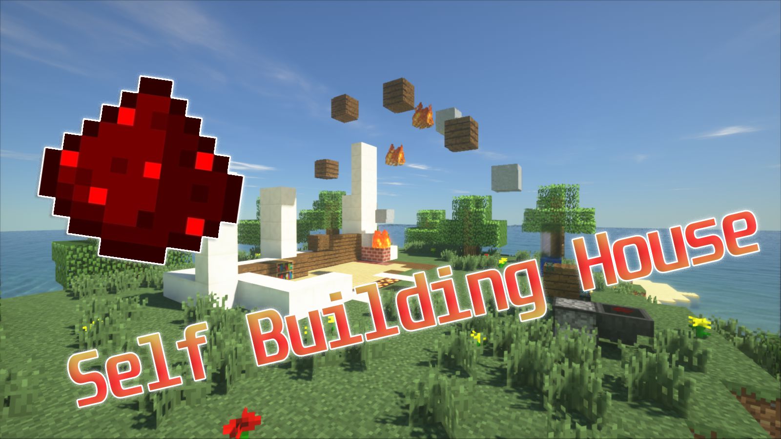 Animated Self Building Redstone House Map Thumbnail