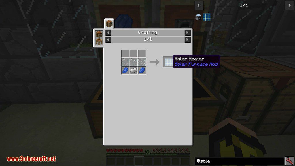 SolarFurnace Mod Crafting Recipes 1