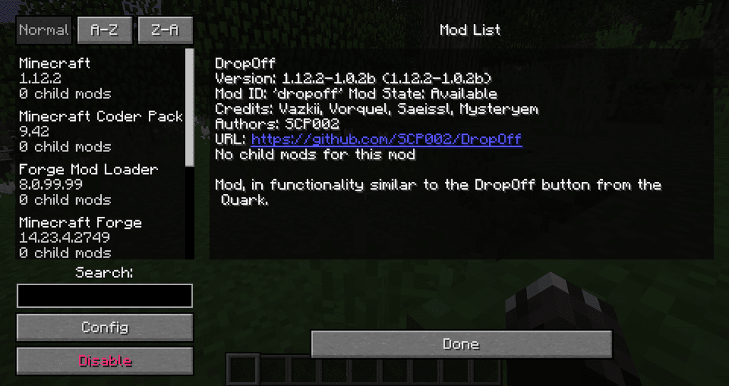 DropOff mod for minecraft 01