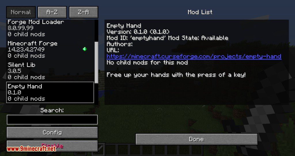 Empty Hand mod for minecraft 01