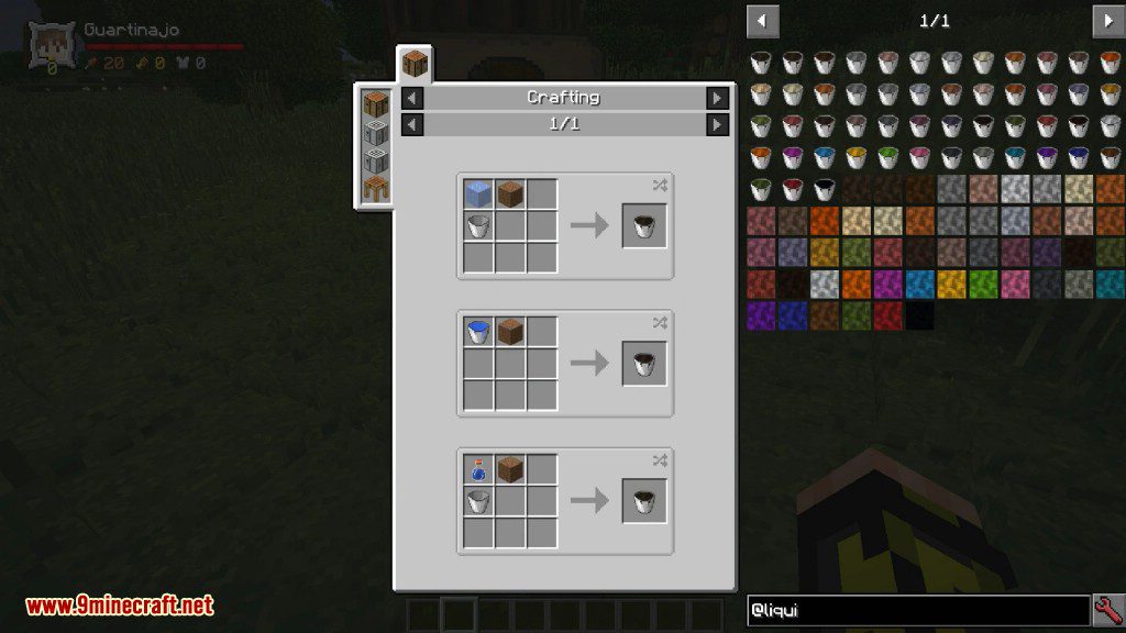 Liquid Blocks Mod Crafting Recipes 1